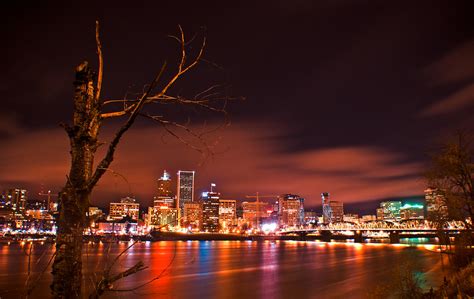 night view   portland oregon skyline   east flickr