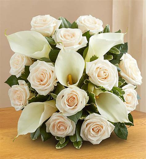White Rose Calla Lily Bouquet Sympathy Flowers Com