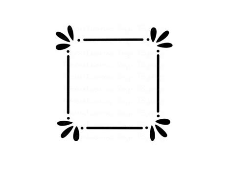 Square Decorative Frame Svg Png Files Cut File For Etsy