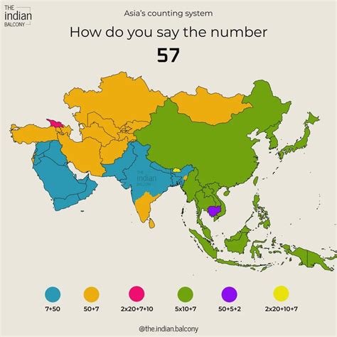 How Do You Say The Number 57 In Various Asian Countries - Brilliant Maps