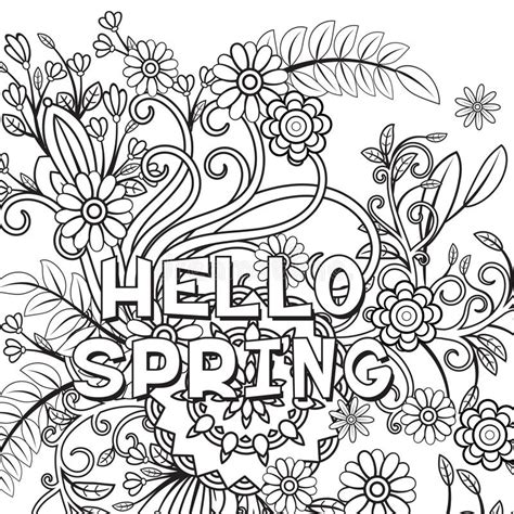 Visit our coloring pages and worksheets categories for more free. Hello spring coloring page stock vector. Illustration of ...