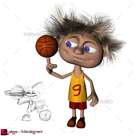 Cartoon Funny Character Basketball Player Funny Cartoons Funny