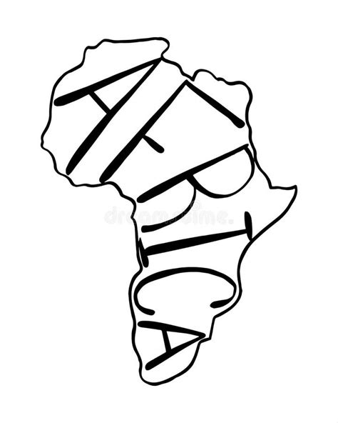 Silhouette Of African Continent And Hand Written Lettering Vector