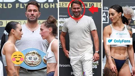 Eddie Hearn Blushes As Busty Feminine Boxer Weighs In Topless