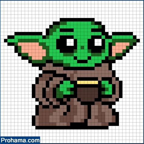 Baby Yoda Pixel Art Star Wars Pixel Art 32x32 Pixel Art