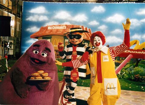 Another Fun Photo Of Grimace Hamburglar And Ronald Mcdonald During A Brief Break From Filming