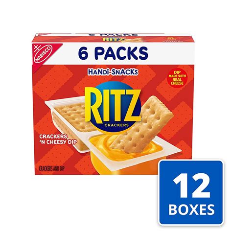 Handi Snacks Ritz Crackers N Cheesy Dip Snack Packs 12 Boxes Of 6