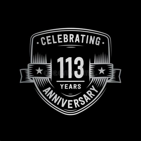 113 Years Anniversary Celebration Shield Design Template 113th