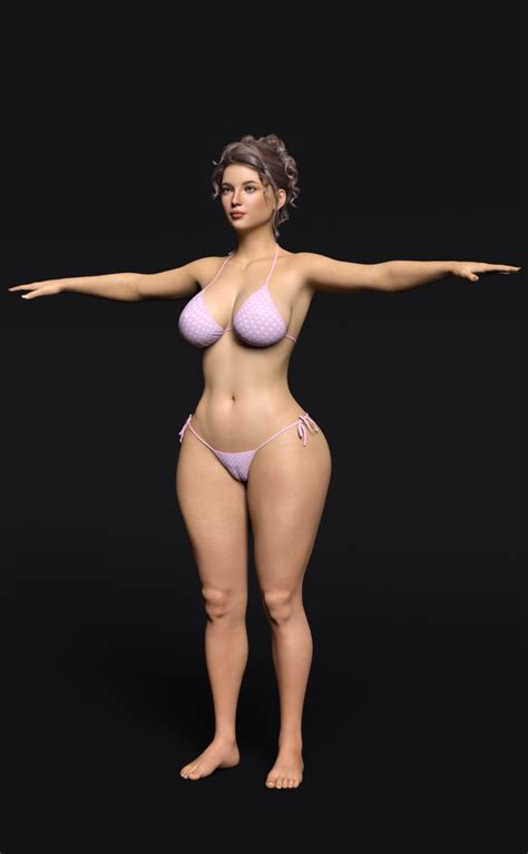 Realistic Sexy Girl Rigged Model Low Poly 3d Model Flippednormals
