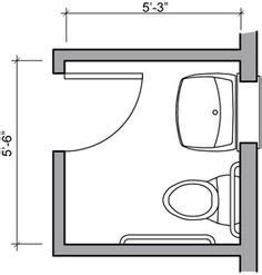 Check out these small bathroom floor plans to find an arrangement that will work for you. Bathroom floor plan~ A half bath, part of master bath for ...