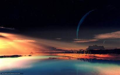 Alien Landscape Planet Sky Desktop Rocks Fantastic