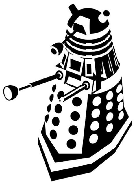 Doodlecraft Doctor Who Stencil Silhouette Outline Clipart
