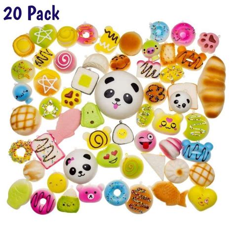 promotional ts 20pcs pu soft stress relief slow rising wholesale squishy mixed lovely toys
