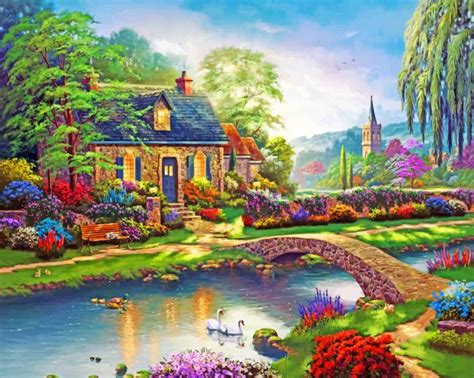 Thomas Kinkade Stoney Creek Cottage Paint By Numbers Paint By Numbers