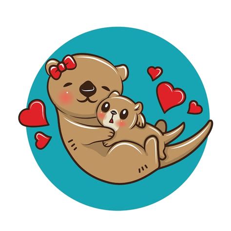 Cute Otter Cartoon Animal Cartoon Concept Vector Premium Download