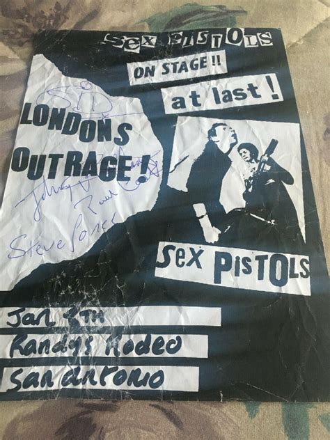 The Sex Pistols Signed Flyer Randy Rodeo Signed In