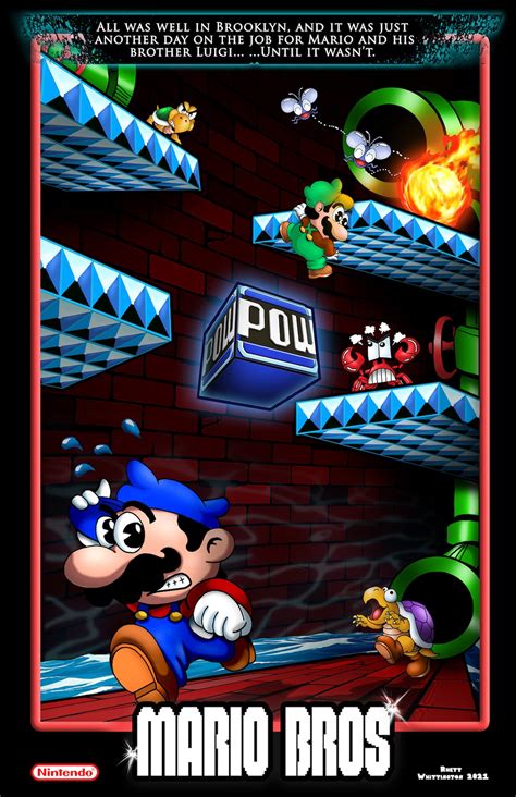 Mario Bros Arcade Game Poster Etsy