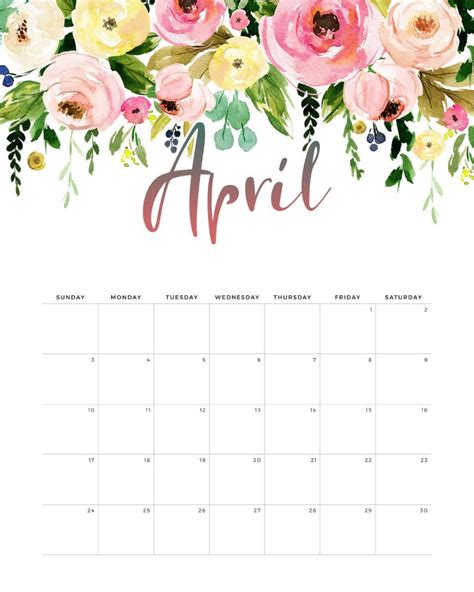 Free Printable 2022 Floral Drop Calendar The Cottage Market