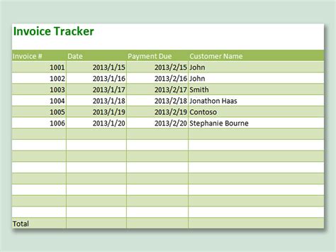 Invoice Template Excel Spreadsheet Invoice Tracker Te