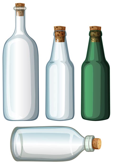 Four Designs Of Glass Bottles 431832 Vector Art At Vecteezy