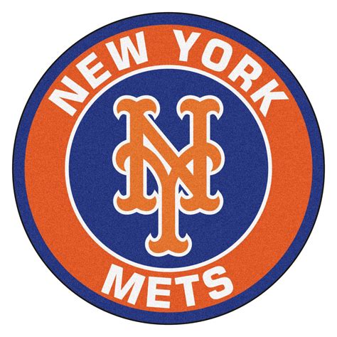 Blue And Orange Mlb New York Mets Round Welcome Door Mat New York Mets New York Mets