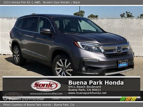 Modern Steel Metallic 2020 Honda Pilot Ex L Awd Black Interior