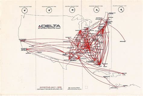 Delta Air Lines Route Map July 1 1976 From The Delta Ai Flickr