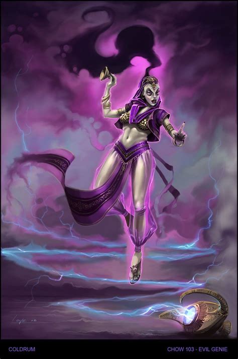 Evil Genie On The Loose And Free Of Her Master The Jinn Freewill Djinn Fantasy Artist