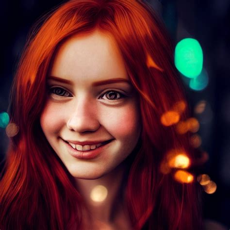 Portrait Of Beautifull Red Haired Girl Defiantly Act Midjourney
