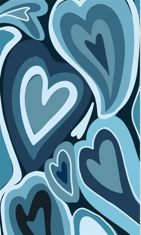 Blue Aesthetic Heart Wallpaper For Iphone Herz Hintergrund