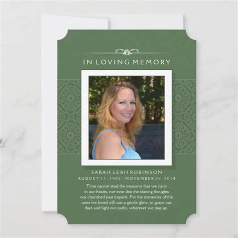 Memorial Photo Thank You Green Perhaps Poem Zazzle