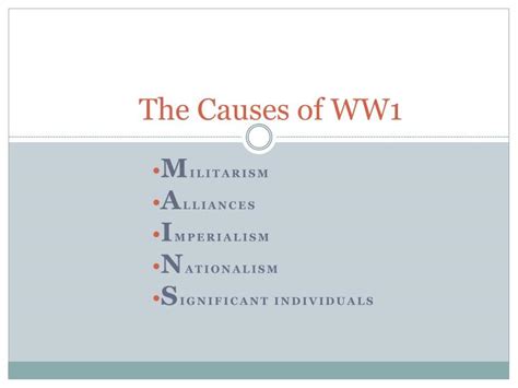 Ppt The Causes Of Ww1 Powerpoint Presentation Free Download Id6054886