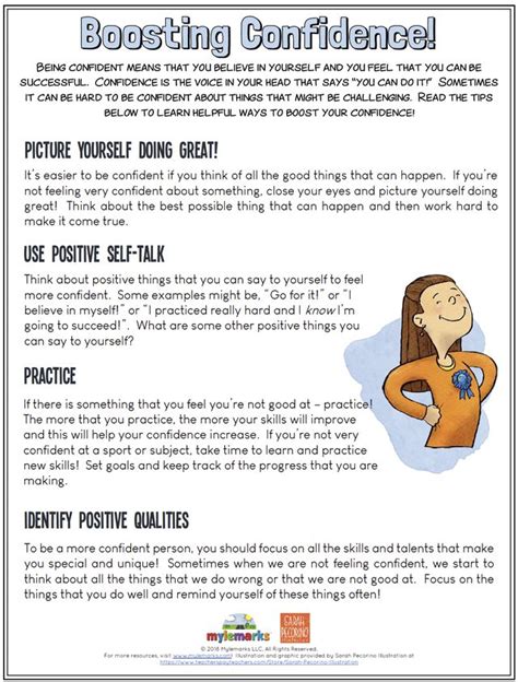 Self-esteem and confidence building worksheets for kids and teens
