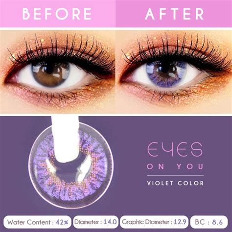 Eyes On You Violet Colored Contacts Natural Lens Purple Lens