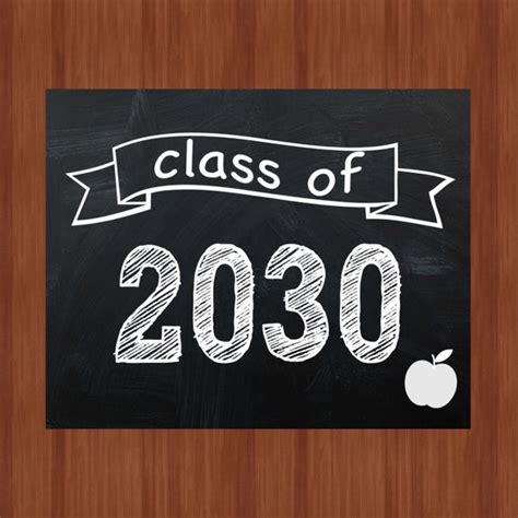 Class Of 2030 First Day Of School Sign Chalkboard School