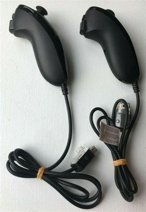 Authentic Nintendo Wii Nunchuck X2 Black Tested Etsy