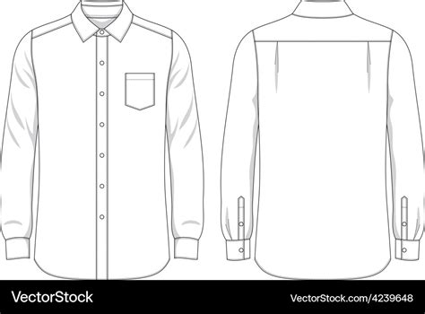Blank Mens Shirt Royalty Free Vector Image Vectorstock