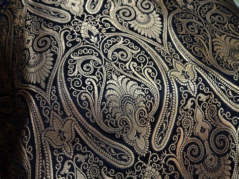 Black Brocade Fabric By The Yard Brocade For Vest Jacket Etsy