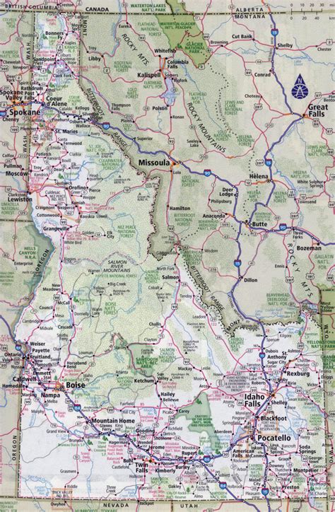 Large Detailed Roads And Highways Map Of Idaho State With Printable