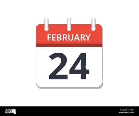February 24th Calendar Icon Vector Concept Of Schedule Business And