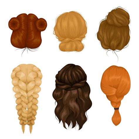 Women Hairstyle Back View Icons Collection 481631 Vector Art At Vecteezy