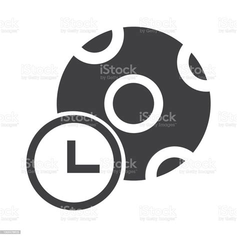 Soccer Ball Time Illlustration Design Soccer Ball Time Icon Isolated On