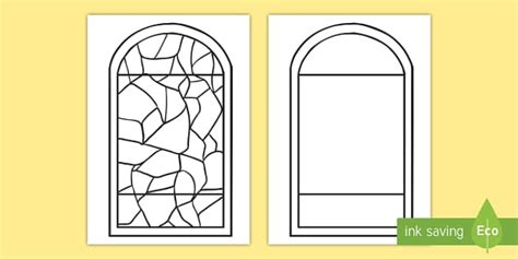 Stained Glass Window Template Primary Resources Ks1