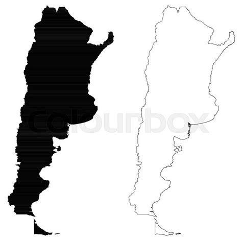 Argentina Outline Map Detailed Stock Vector Colourbox