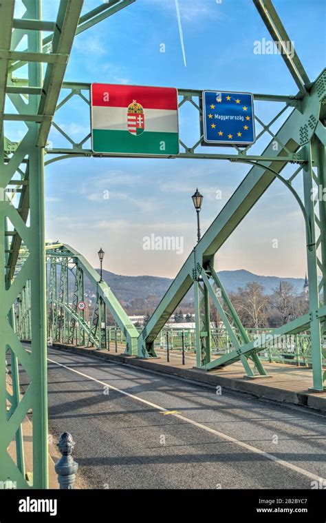 Hungarian Slovakian Border At Esztergom Stock Photo Alamy