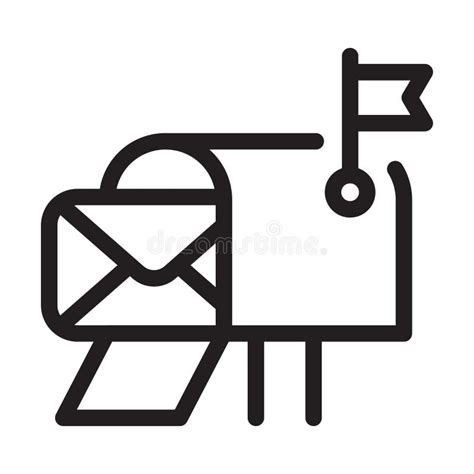 Mail Box Line Icon Post Office Mailbox Outline Vector Illustration