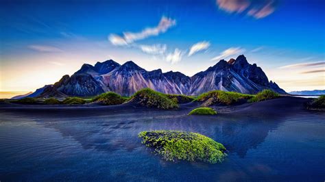 Download Wallpaper 2560x1440 Mountains Iceland Reflections Nature