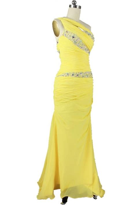 Charmingbridal Mermaid One Shoulder Beaded Prom Dress Long Evening Gown