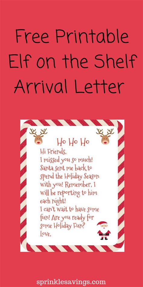 Free Printable Elf On The Shelf Arrival Letter Template Printable Templates