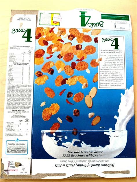 General Mills 1990 Basic 4 Cereal Box 3820620540